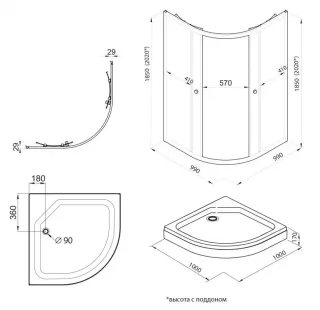 Душевой уголок Triton Альфа Щ0000052960 100x100 см профиль хром стекло прозрачное